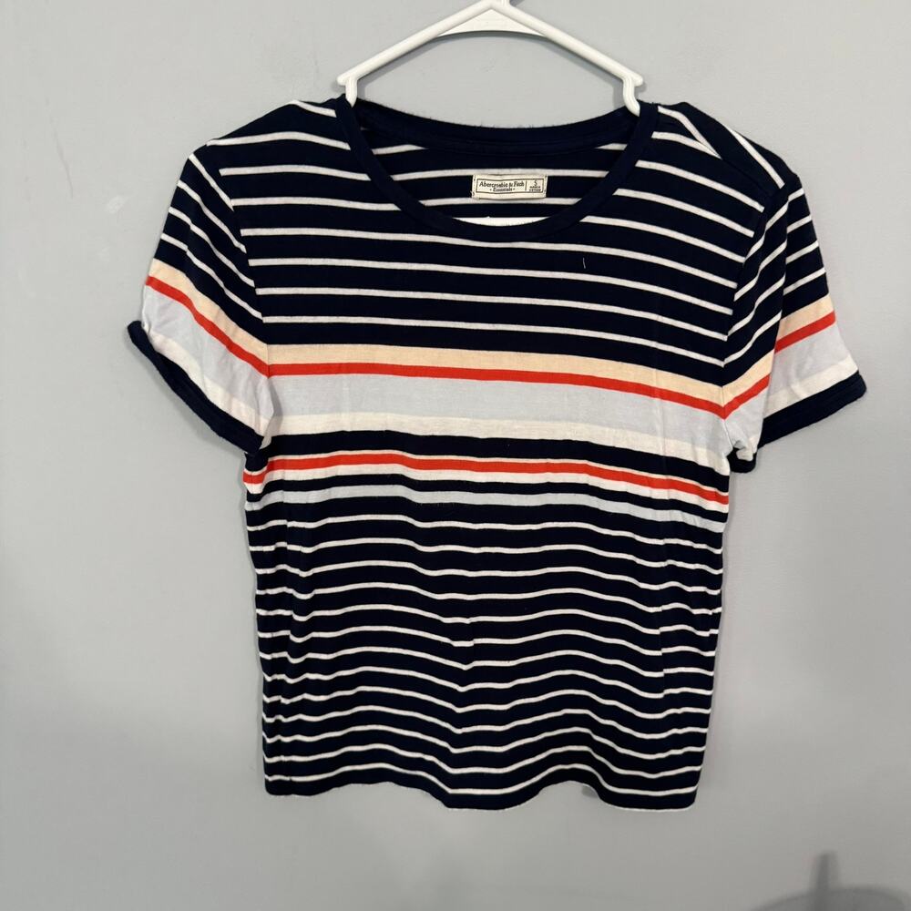Abercrombie & Fitch Multicolor Striped Tee Shirt Women's Size Small Short Sleeve